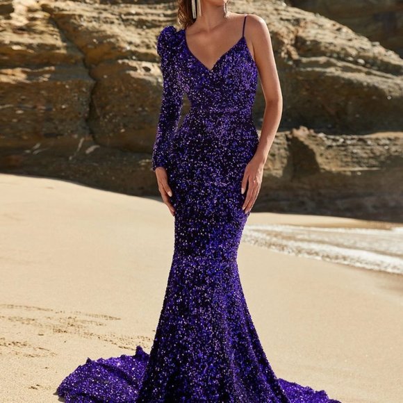 Purple Preppy Womens Prom Dress - Picture 4 of 5